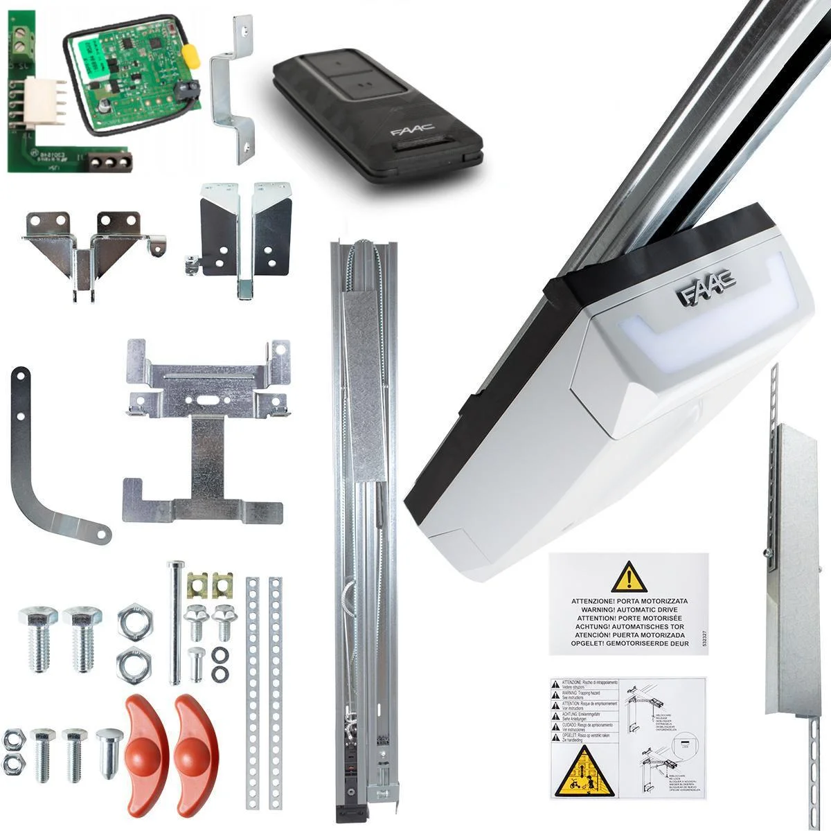 Zestaw FAAC D600 FDS do bram garażowych z 3m szyną dwuczęściową kewlarową