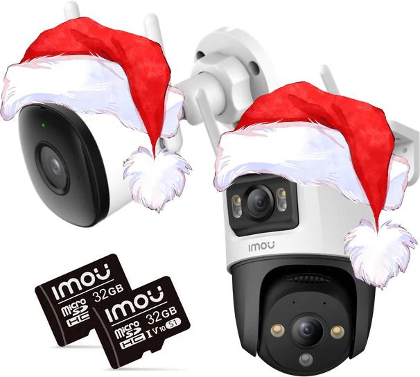 Zestaw kamer IP IMOU BULLET 2C 4MP i Cruiser Dual 10MP z kartami pamięci 32GB