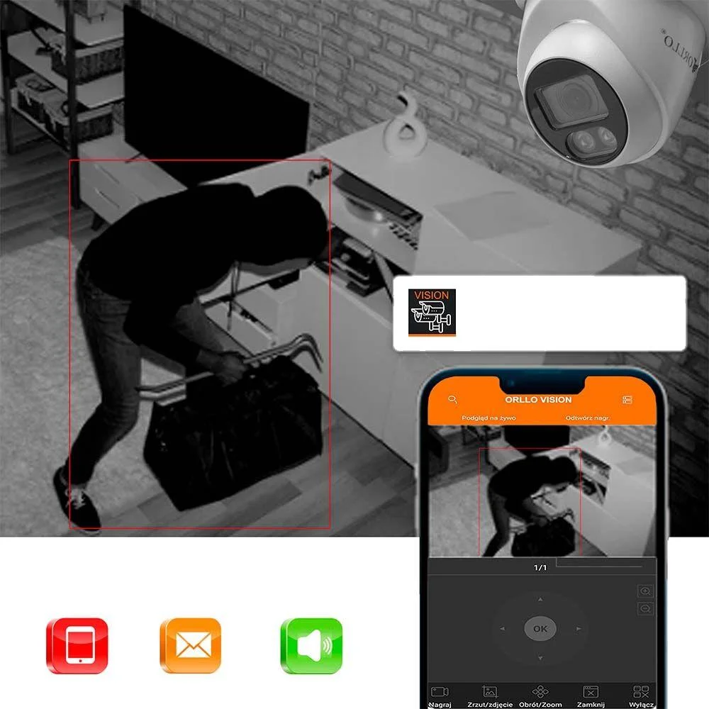 Zestaw 4 kamer zewnętrznych PoE do monitoringu ORLLO Eco Dome - poznaj wszystkie zalety systemu ORLLO Smart: