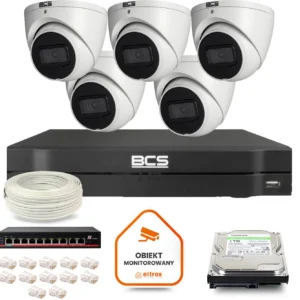 zestaw monitoringu ip bcs line 5x kamera bcs l eip14fsr3 ai1 8042a7937826426b88951e4f007b258a