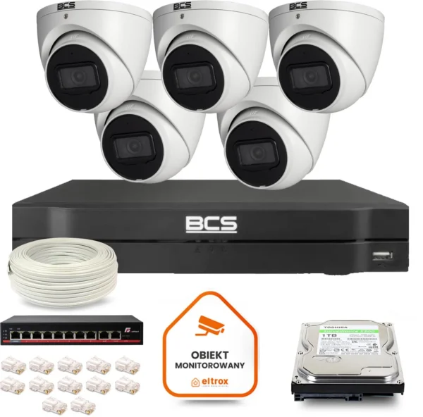 zestaw monitoringu ip bcs line 5x kamera bcs l eip14fsr3 ai1 8042a7937826426b88951e4f007b258a
