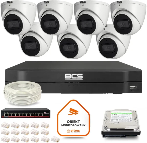 zestaw monitoringu ip bcs line 7x kamera bcs l eip14fsr3 ai1 28a5b41f703846c291dab94a338691eb