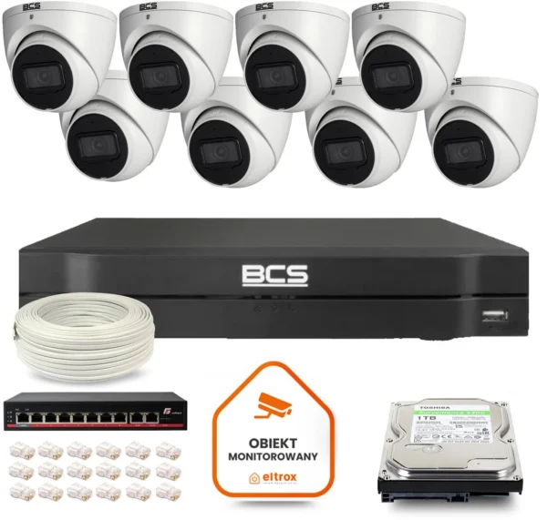 zestaw monitoringu ip bcs line 8x kamera bcs l eip14fsr3 ai1 1907fd6149b5450fbf92912337635315