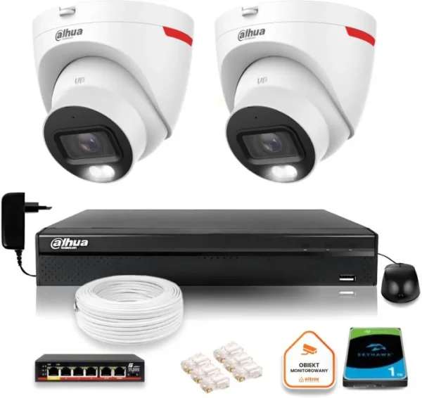 zestaw monitoringu ip dahua 2 kamery zewnetrzne wizcolor 2k 31e728d3be0d446cadc849a1f1b59a63