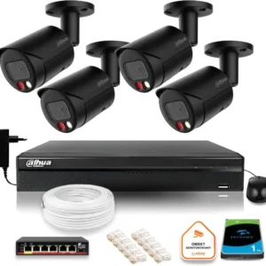 zestaw monitoringu ip dahua 4mpx 2k 4 kamery czarne zewnetrz 859122b71e5846d287634f6d5ab33347