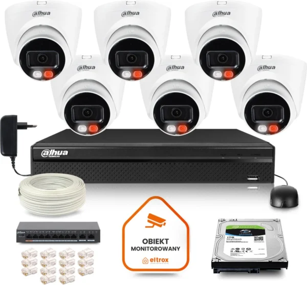 zestaw monitoringu ip dahua 6 kamer ipc hdw1439v a il 4mpx 7e6b47d328bc446e91459371f0c30135