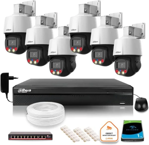 zestaw monitoringu ip dahua 6 kamer obrotowych 4mpx dysk 9fefdd9b97934918b852a724288fd324