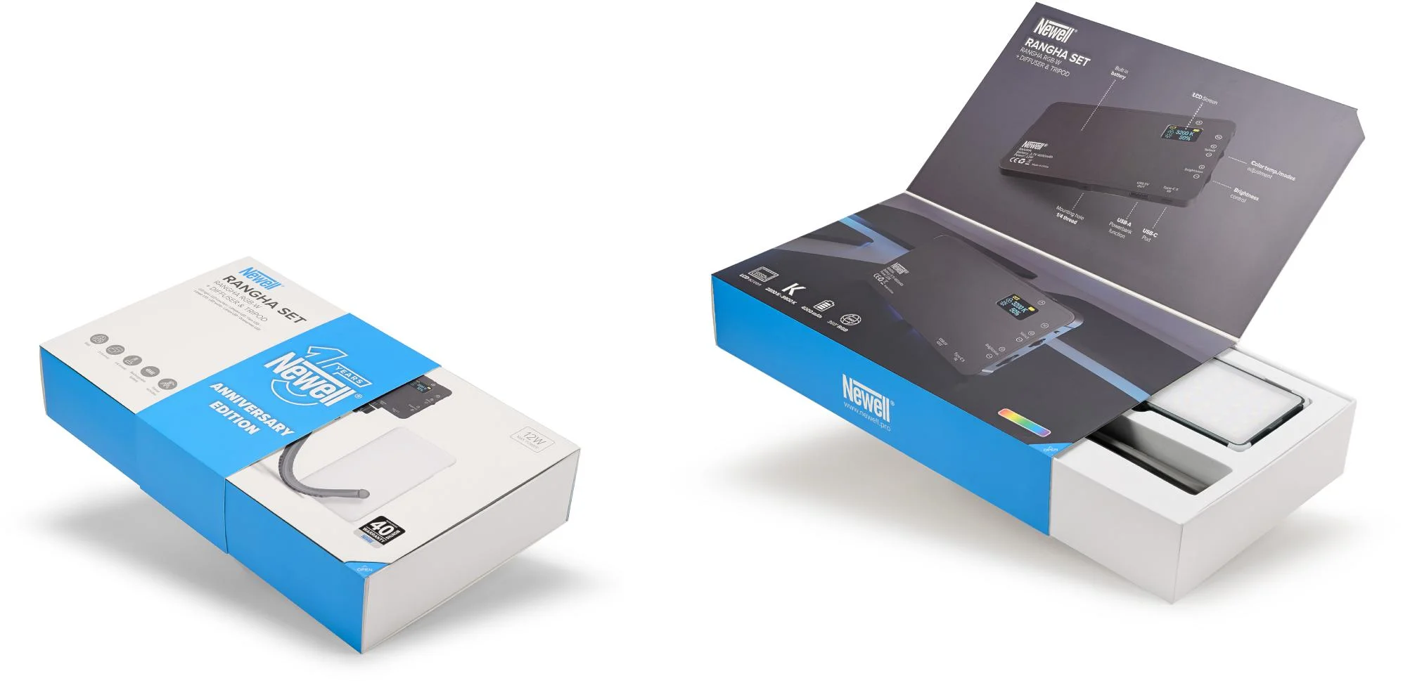 Zestaw Newell Rangha Set - Lampa LED RGB-W Rangha z dyfuzorem i statywem