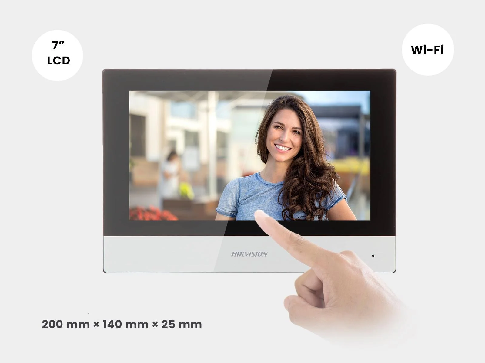 Dotykowy monitor wewnętrzny HikVision DS-KH6320-WTE1 o przekątnej 7" - serce zestawu KIT-IP-PL603-W / DS-KIS603-P: