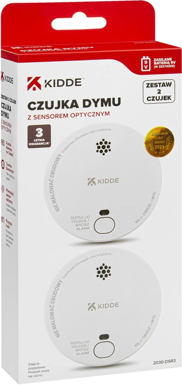 zestaw 2 czujek dymu kidde 2030 dsr3 a0178b9295c64acba70af322bcb2bd6e