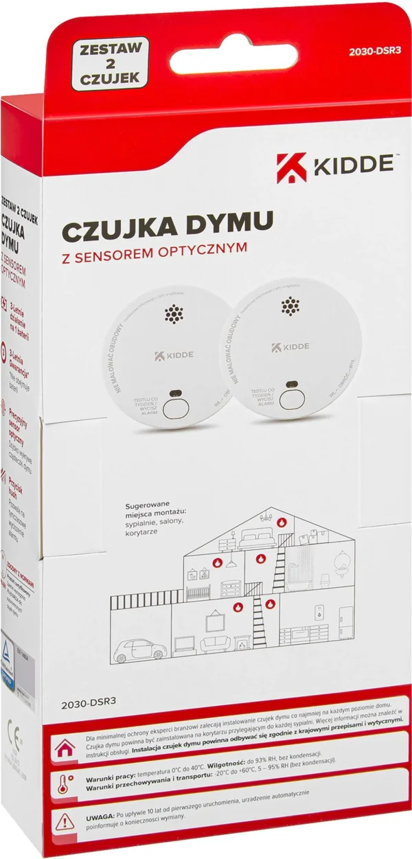zestaw 2 czujek dymu kidde 2030 dsr3 aa46986b7f9d423cb1c7102295730b66